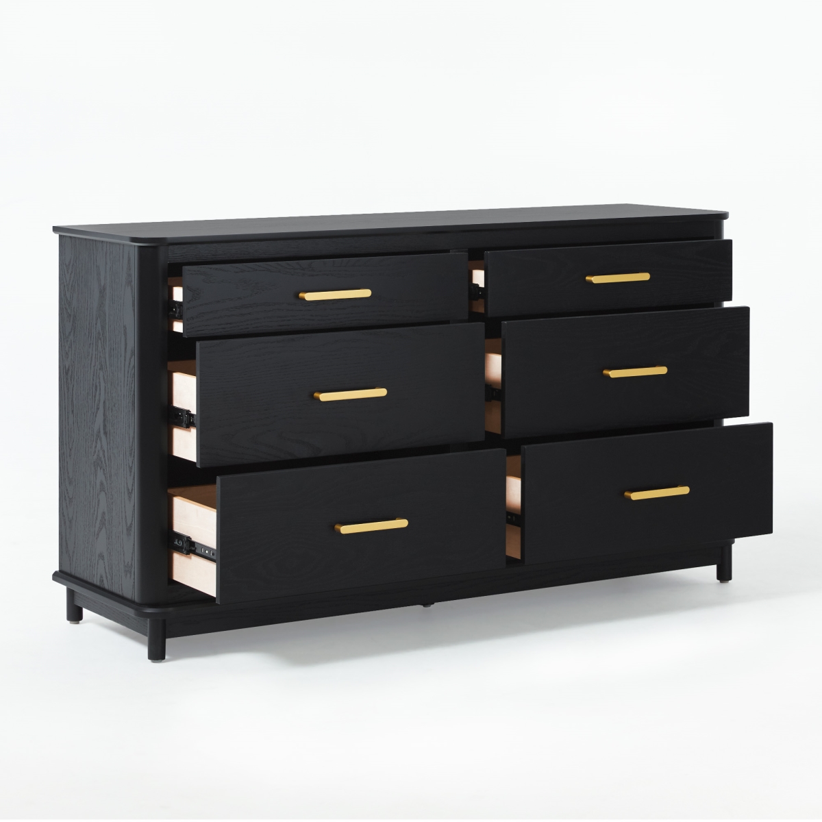 Picture of Walker Edison WEANN026D1BL1 30 x 15.75 x 54 in. Modern Solid Wood 6 Drawer Dresser&#44; Black