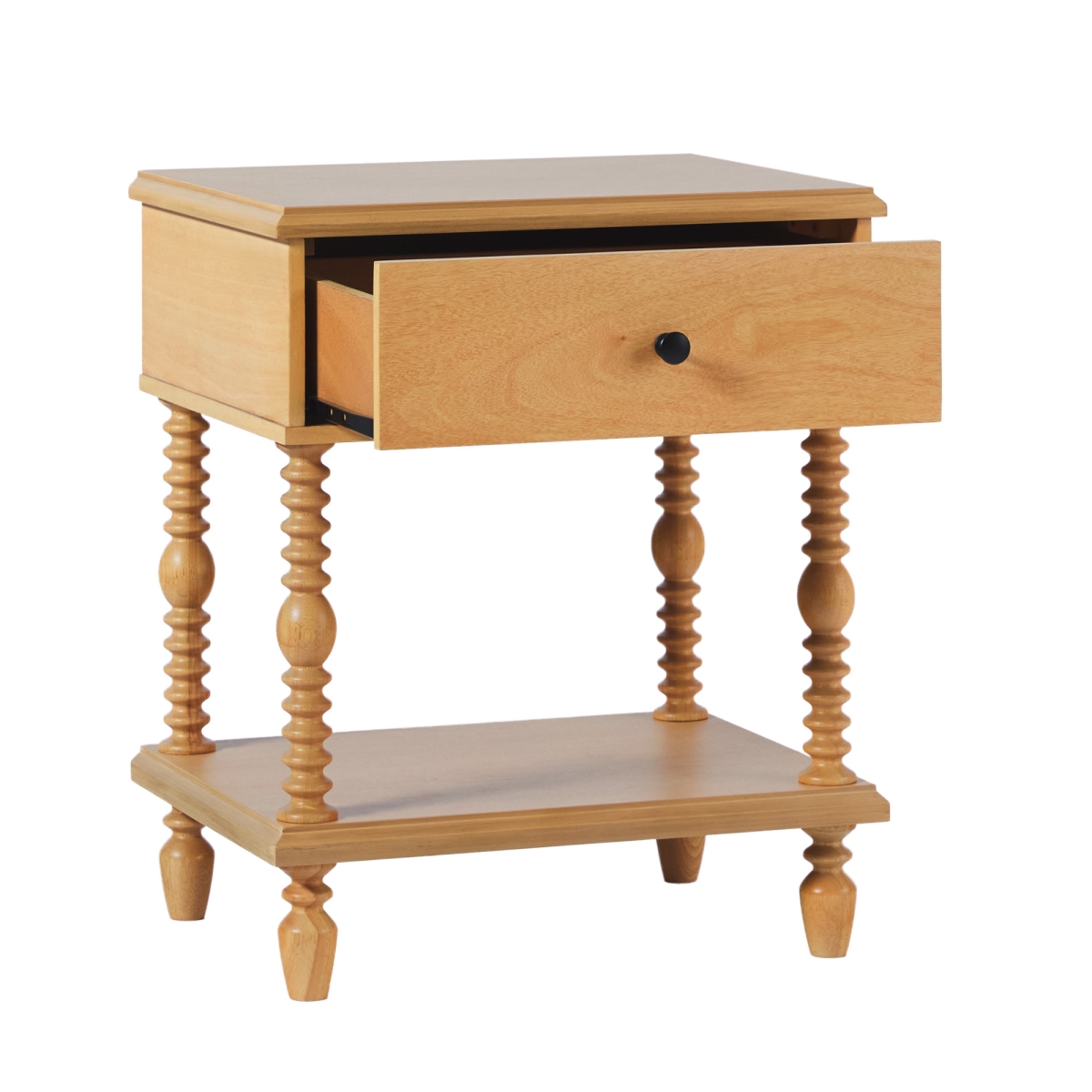 Picture of Walker Edison WEVIV011D2NA1 26 x 17 x 22 in. Easy Assembly Solid Wood 1 Drawer Spindle Nightstand&#44; Natural