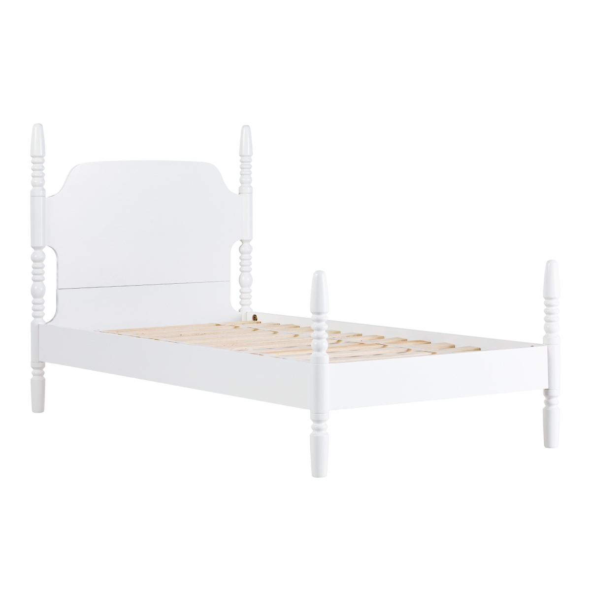 Picture of Walker Edison WEVIV03TB2WH1 47 x 42.38 x 79.25 in. Easy Assembly Solid Wood Spindle Post Twin Size Bed&#44; White