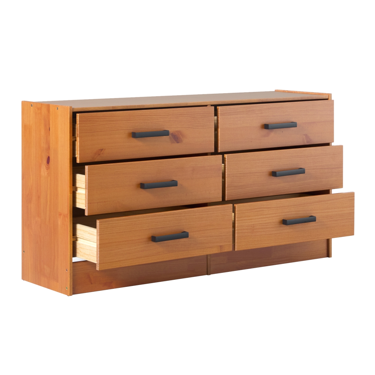 Picture of Walker Edison WEDCL026D1CA1 26.88 x 14 x 50 in. Modern Solid Wood 6 Drawer Dresser for Bedroom Storage&#44; Caramel