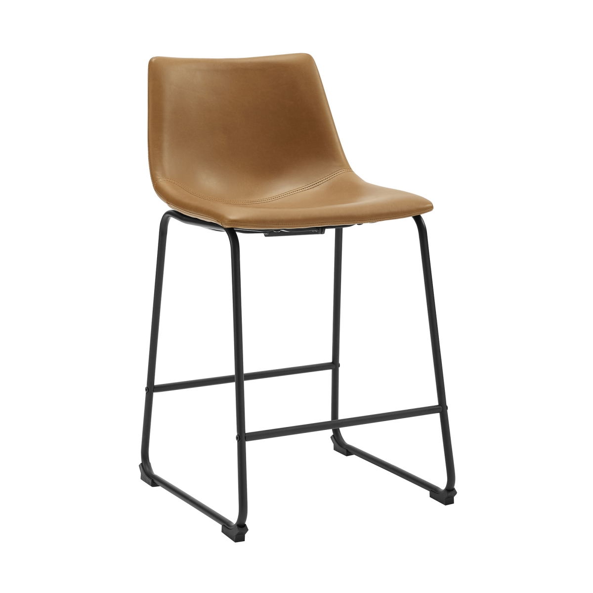 Picture of Walker Edison CHL26WB 34.5 x 22 x 19 in. Faux Leather Counter Stool&#44; Whiskey Brown - Pack of 2