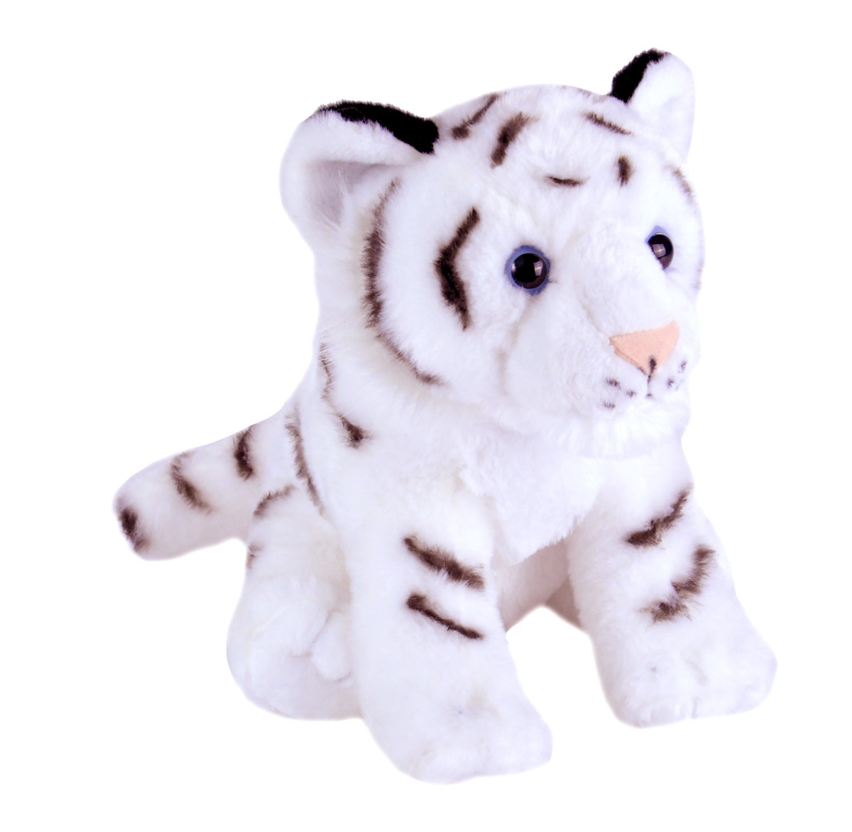 White Tiger Cub Plush Toy - White - 12 in. - Super Soft Cuddly Companion