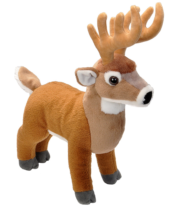 19421 12 in. Standing White Tailed Deer Stuffed Animal Plush Toy