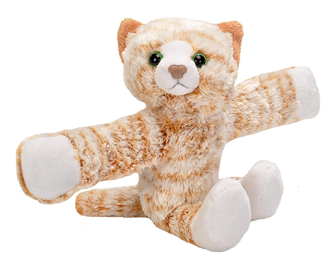 Huggers Orange Tabby Cat Plush Toy - Orange - 8 in. - Cuddly Hugging Design