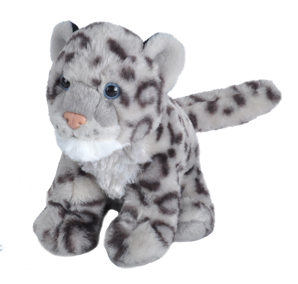 Cuddlekins Baby Snow Leopard Plush Toy - White/Gray - 8 in - Soft & Cuddly