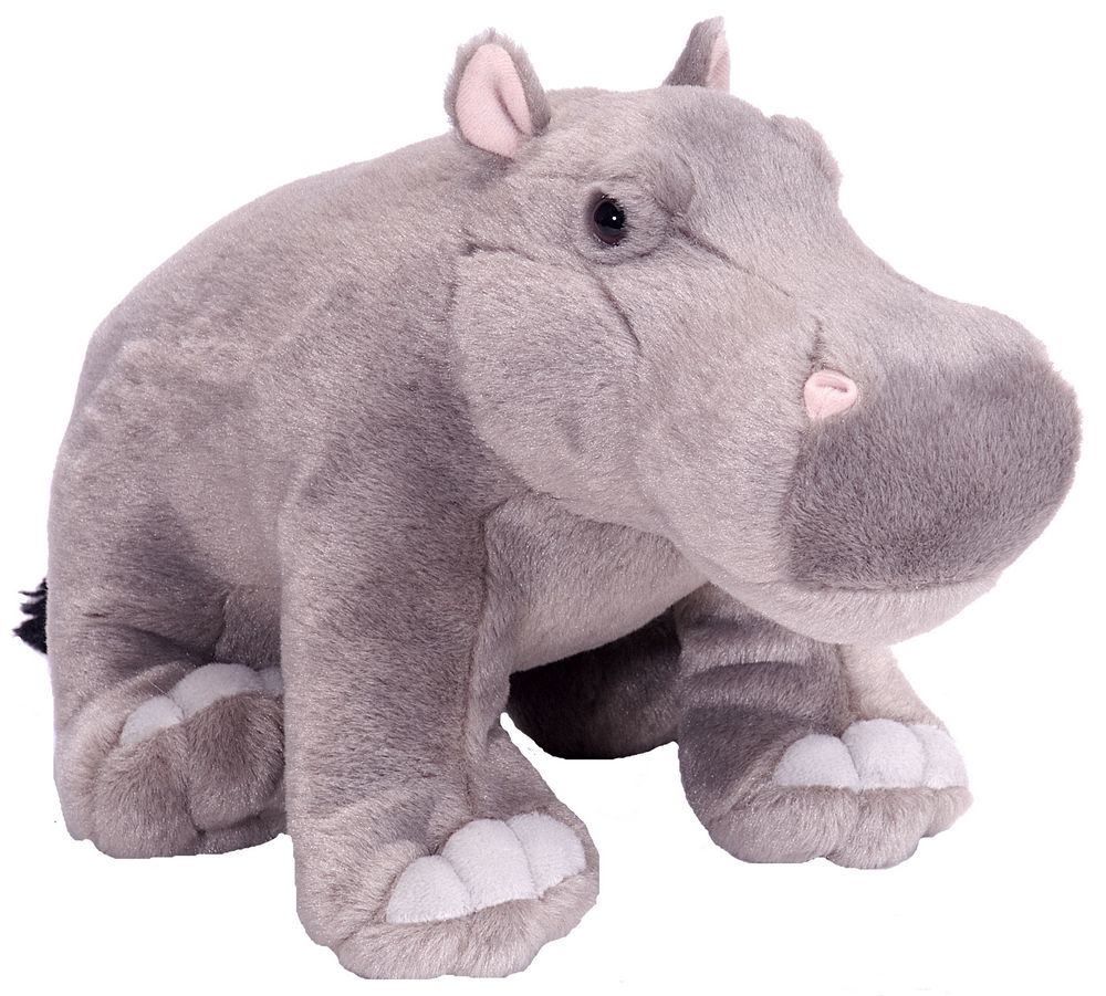Cuddlekins Hippo Plush Toy - Gray - 12 inches - Ultra-Soft & Huggable