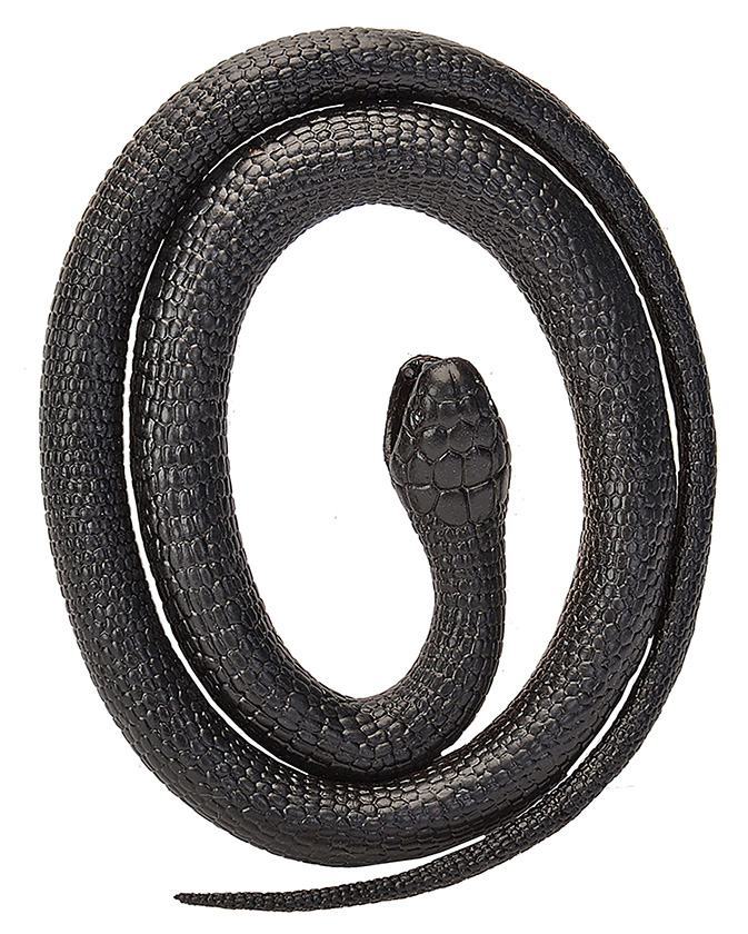 Black Mamba Rubber Snake Toy - Black - 42 in. - Realistic Design