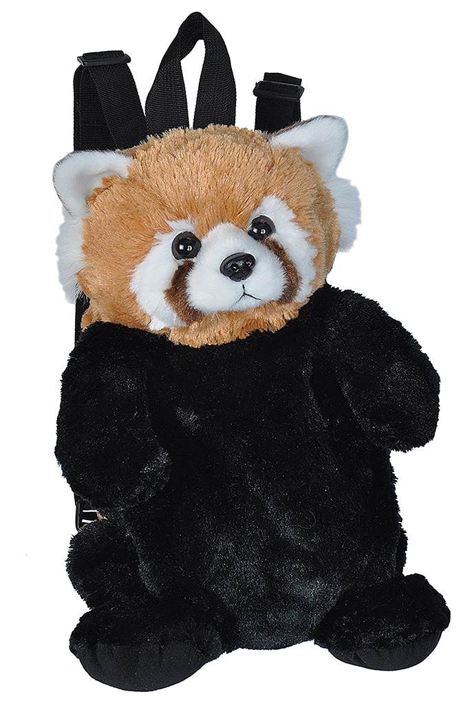 Red Panda Plush Backpack - Red - 14 in. - Soft and Cuddly Design
