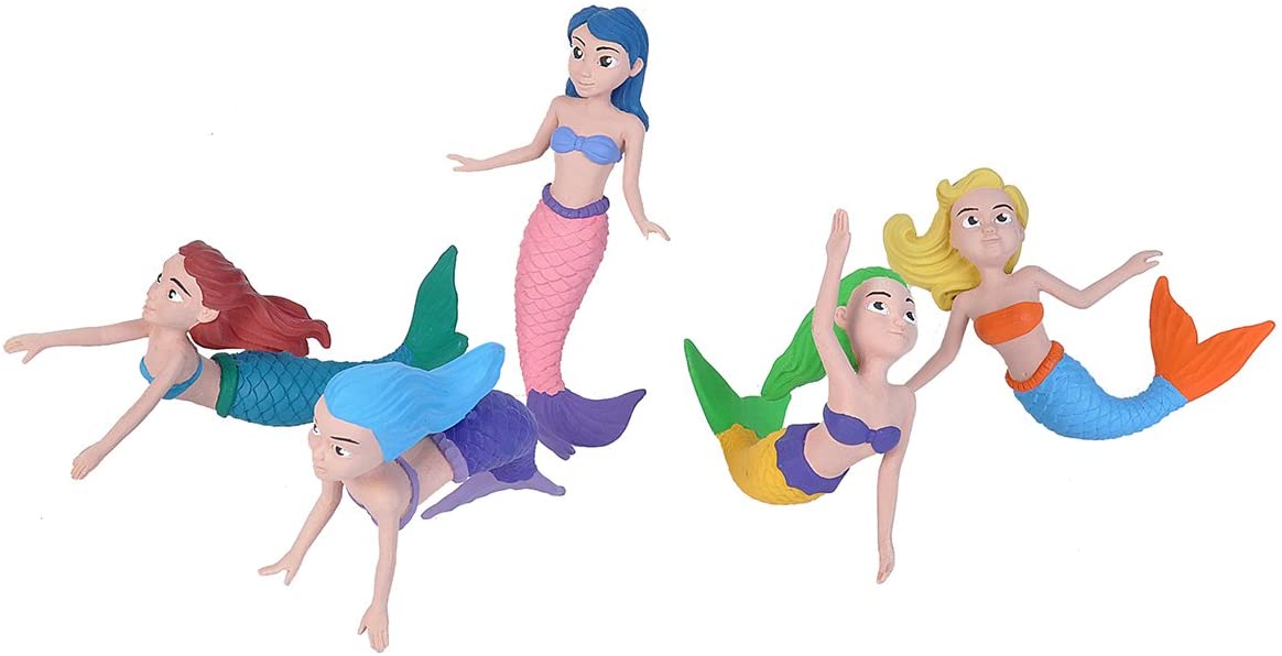 Wild Republic Polybag Mermaid Figurines, 5 Pieces - Open Miscellaneous