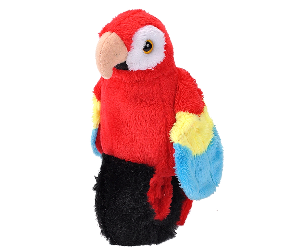 25776 7 in. Perching Parrot Scarlet Macaw Snap Bracelet Plush Toy