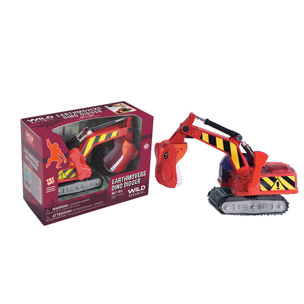 25446 10 in. T-Rex Earth Movers Playset, Red