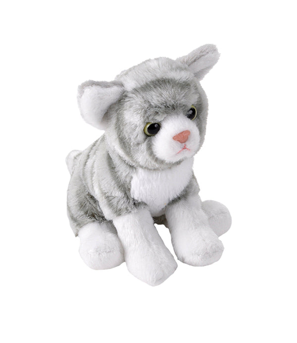 27815 5 in. Pocketkins Eco Grey Tabby Cat Stuffed Animal Plush Toy