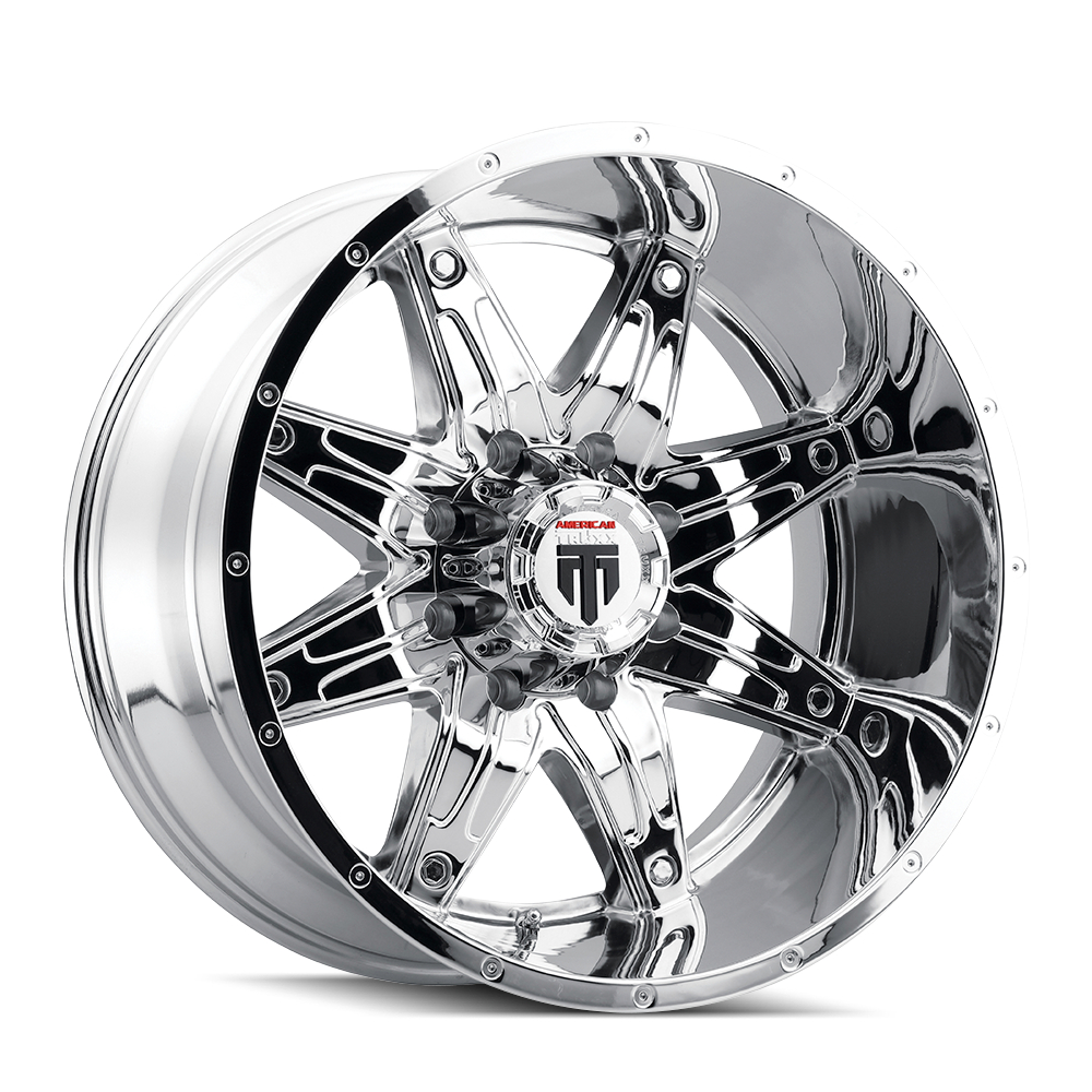 AT185-22273C-44 Lonestar AT185 Chrome Wheel - 22 x 12 in., 5-127 mm, -44 mm, 78.1 mm