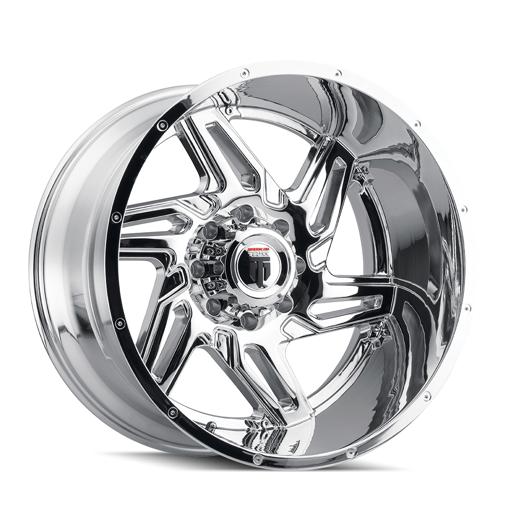 AT186-24473C-76 Spurs AT186 Chrome Wheel - 24 x 14 in., 5-127 mm, -76 mm, 78.1 mm