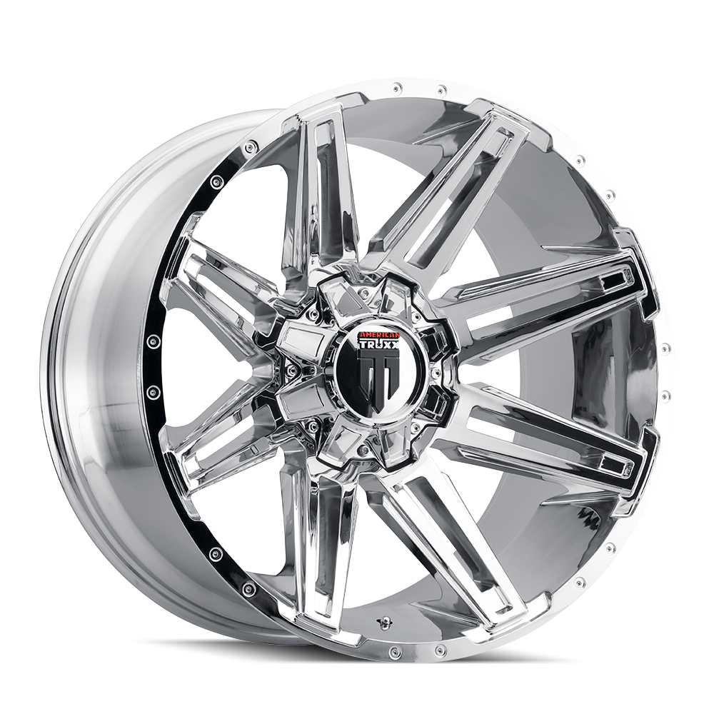 AT1903-2973C-12 Boom AT1903 Chrome Wheel - 20 x 9 in., 5-127 mm, -12 mm Offset, 78.1 mm