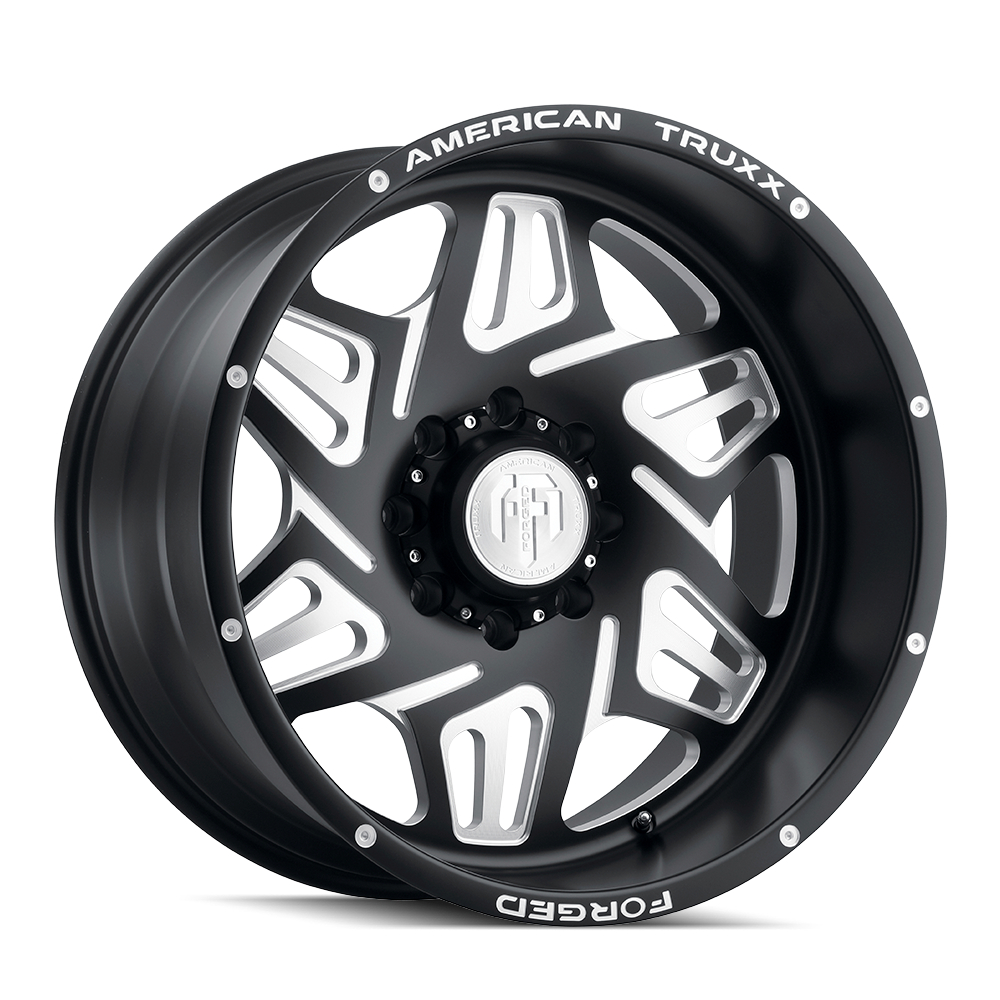 ATF1908-24478-76M Forged Orion ATF1908 Matte Black & Milled Wheel - 24 x 14 in., 8-180 mm, -76 mm, 124.2 mm