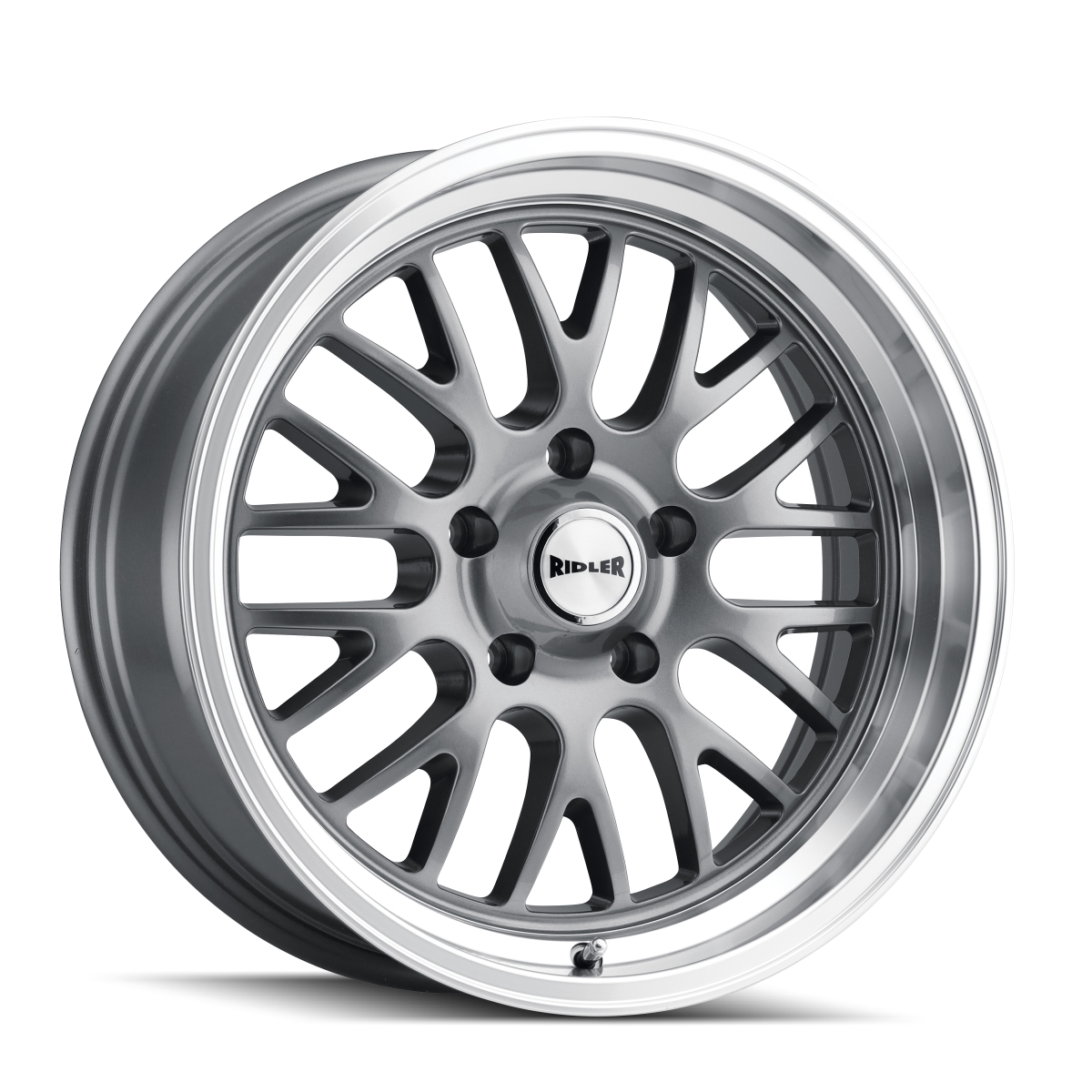 607-2173G Type 607 Gloss Grey Machined Lip Wheel - 20 x 10 in., 5-127 mm, 83.82 mm