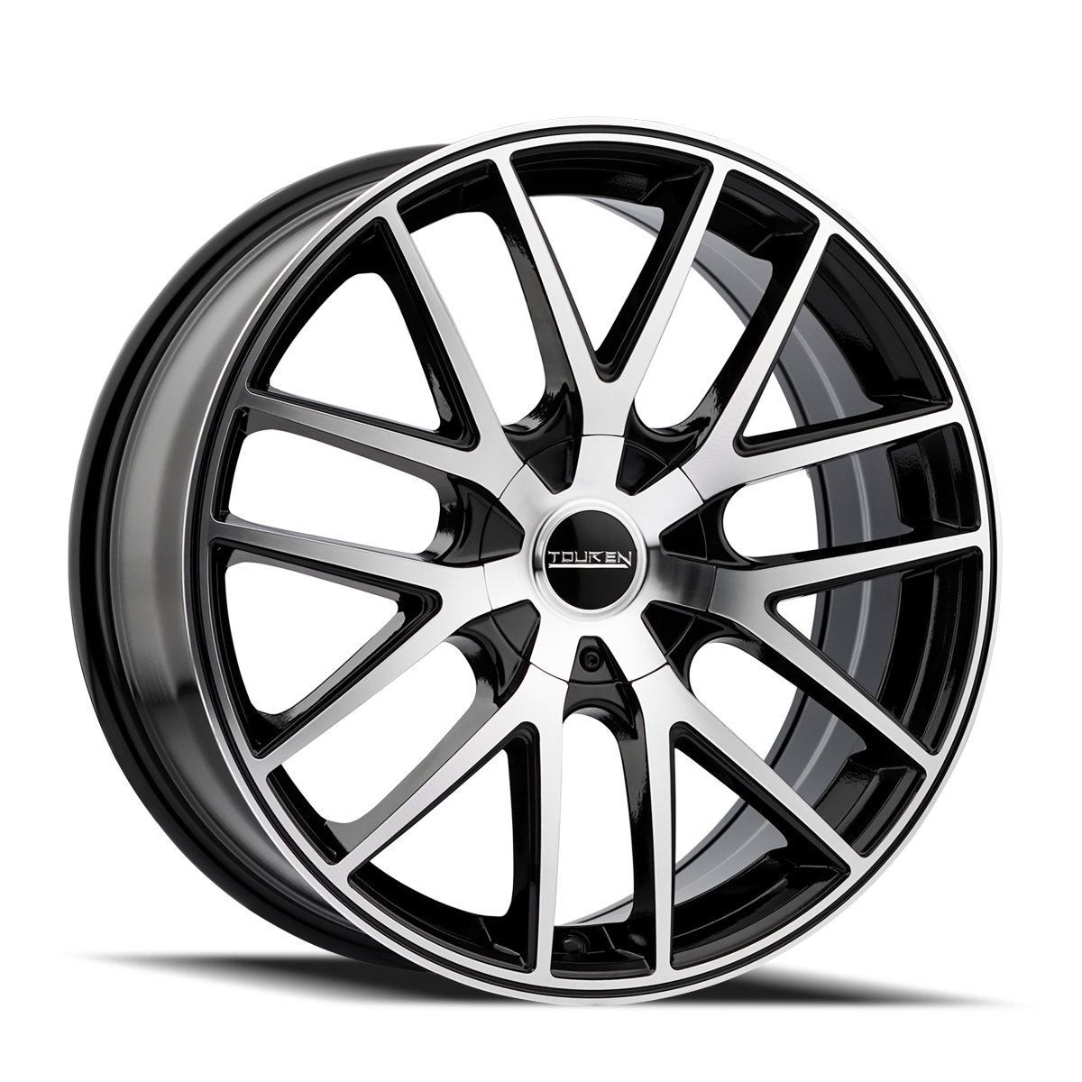 3260-9814B TR60 Gloss Black Machined Face & Black Ring Wheel - 19 x 8.5 in., 5-108 & 5-114.3 mm, 40 mm Offset, 74.1 mm