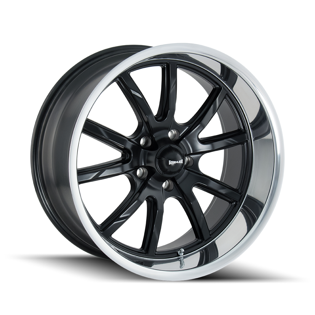 650-8973MB Type 650 Matte Black & Polished Lip Wheel - 18 x 9.5 in., 5-127 mm, 83.82 mm