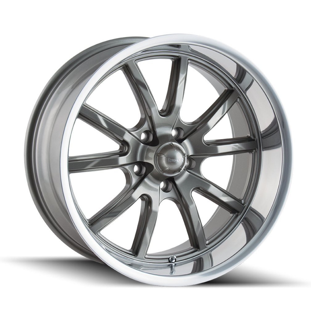 650-2173G Type 650 Gloss Grey & Polished Lip Wheel - 20 x 10 in., 5-127 mm, 83.82 mm