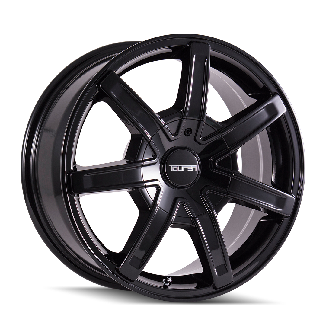 3265-8890B TR65 3265 Gloss Black Wheel - 18 x 8 in., 6-120 & 6-132 mm, 30 mm Offset, 74.5 mm