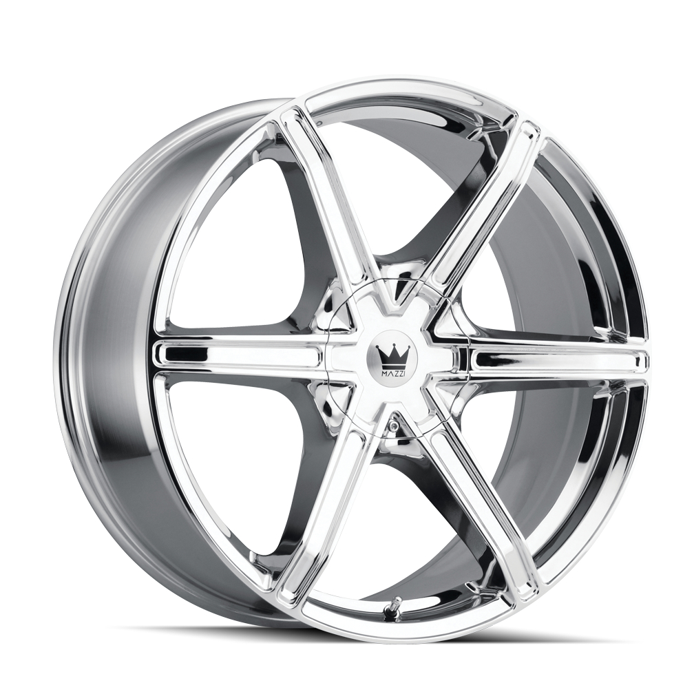 371-24918C Stilts 371 Chrome Wheel - 24 x 9.5 in., 5-115 & 5-120 mm, 18 mm Offset, 74.1 mm