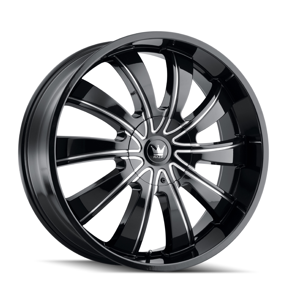 374-24952B Rolla 374 Gloss Black Milled Spokes Wheel - 24 x 9.5 in., 5-127 & 5-139.7 mm, 18 mm Offset, 87 mm