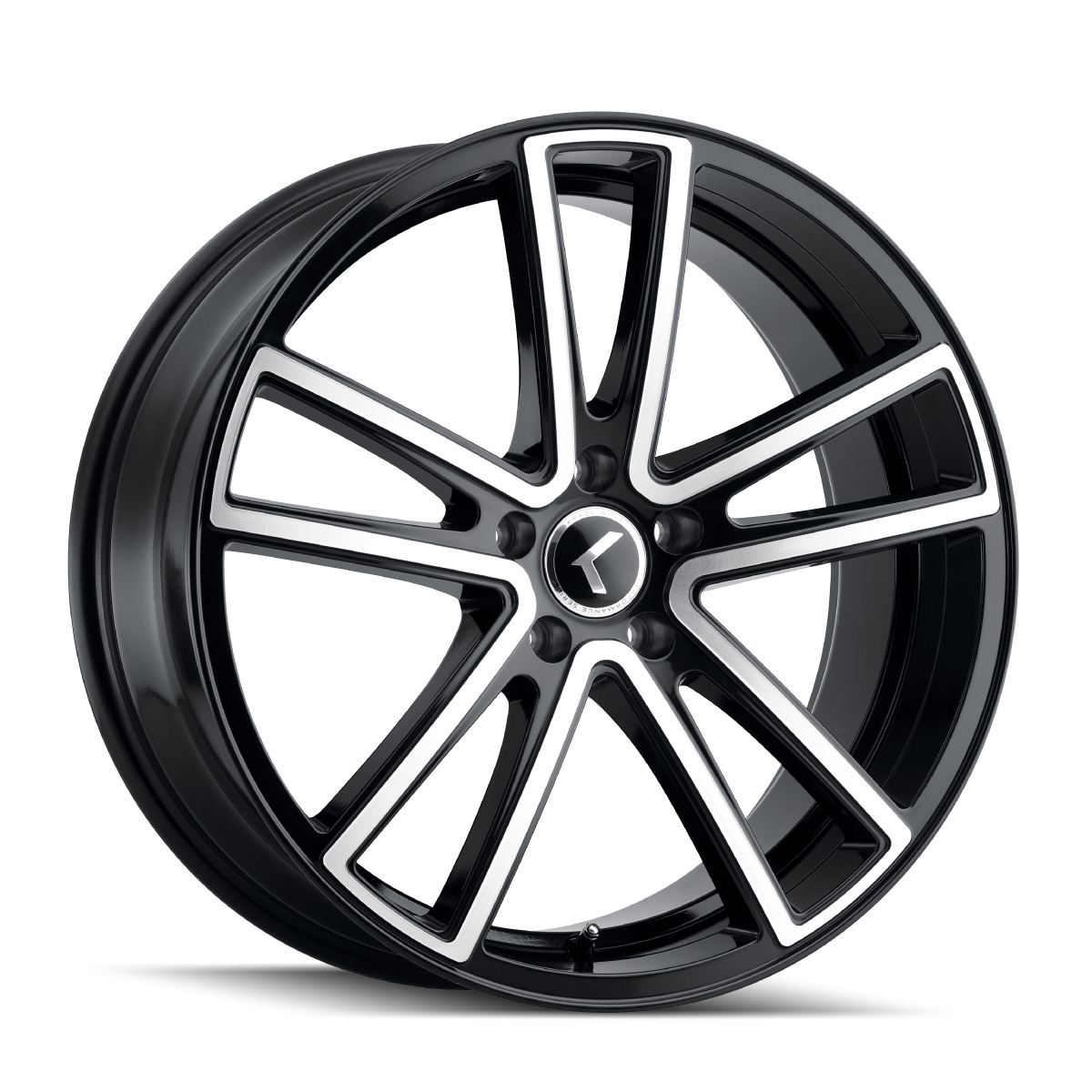 KR190-7865BM38 Lusso KR190 Gloss Black Machined Face Wheel - 17 x 8 in., 5-114.3 mm, 38 mm Offset, 72.62 mm