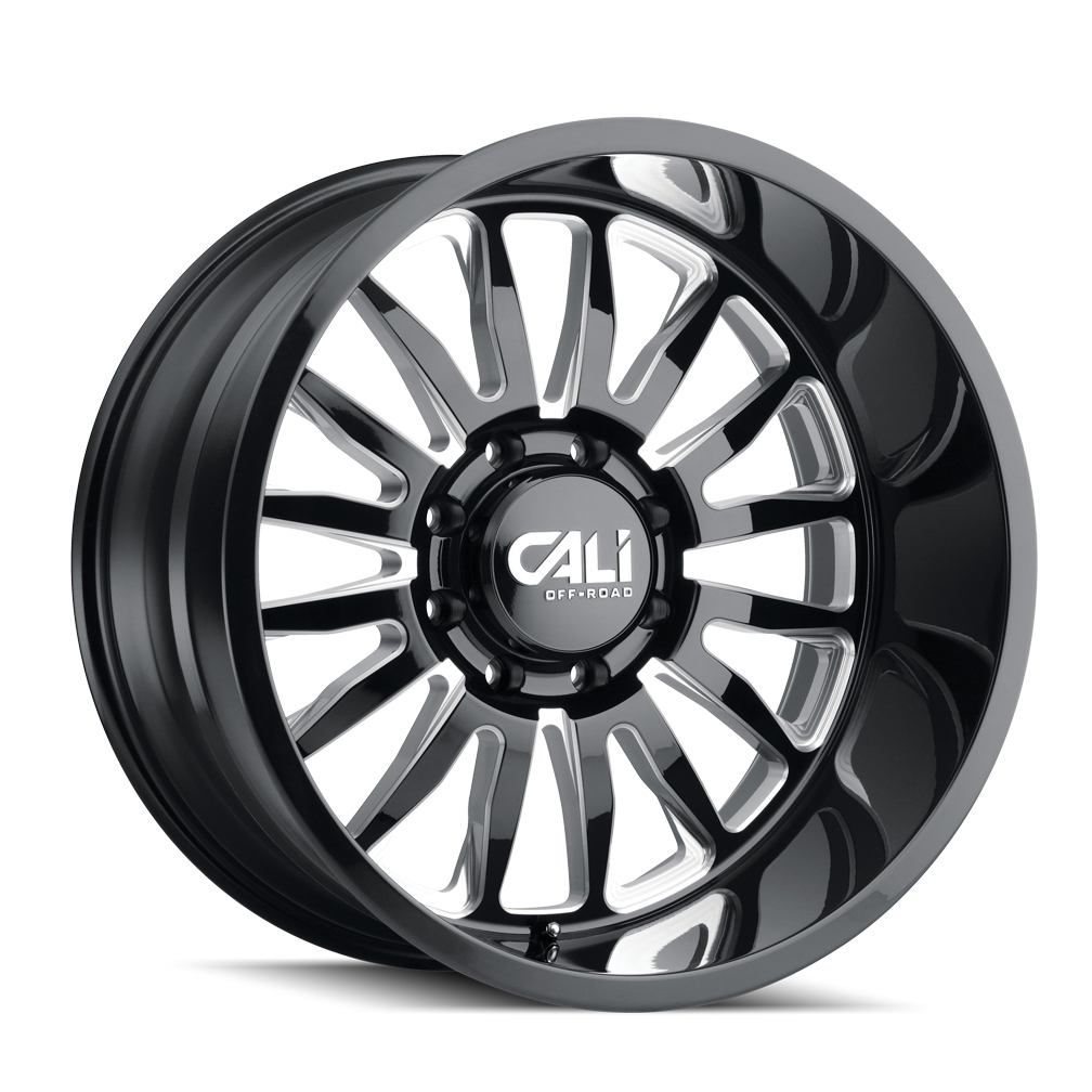 9110-2185BM Summit 9110 Gloss Black Milled Spokes Wheel - 20 x 10 in., 5-139.7 mm, -25 mm Offset, 87.1 mm