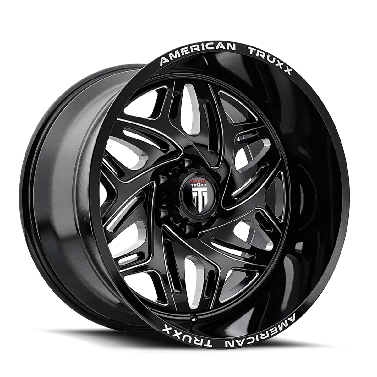 AT1914-22273BM Euphoria AT1914 Gloss Black Milled Wheel - 22 x 12 in., 5-127 mm, -44 mm, 78.1 mm