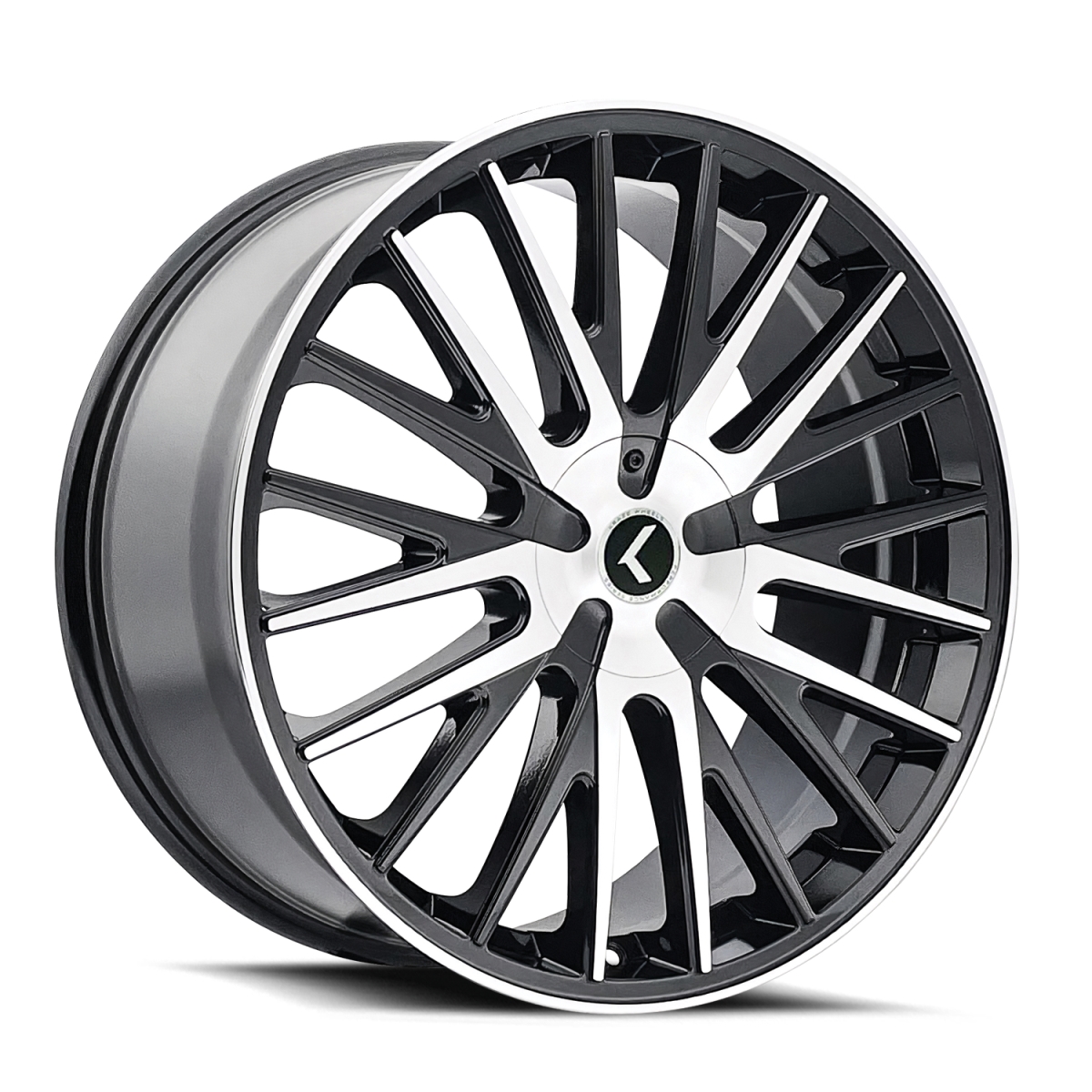KR185-22814BM38 Double Down KR185 Gloss Black Machined Wheel - 22 x 8.5 in., 5-108 & 5-114.3 mm, 38 mm Offset, 73 mm