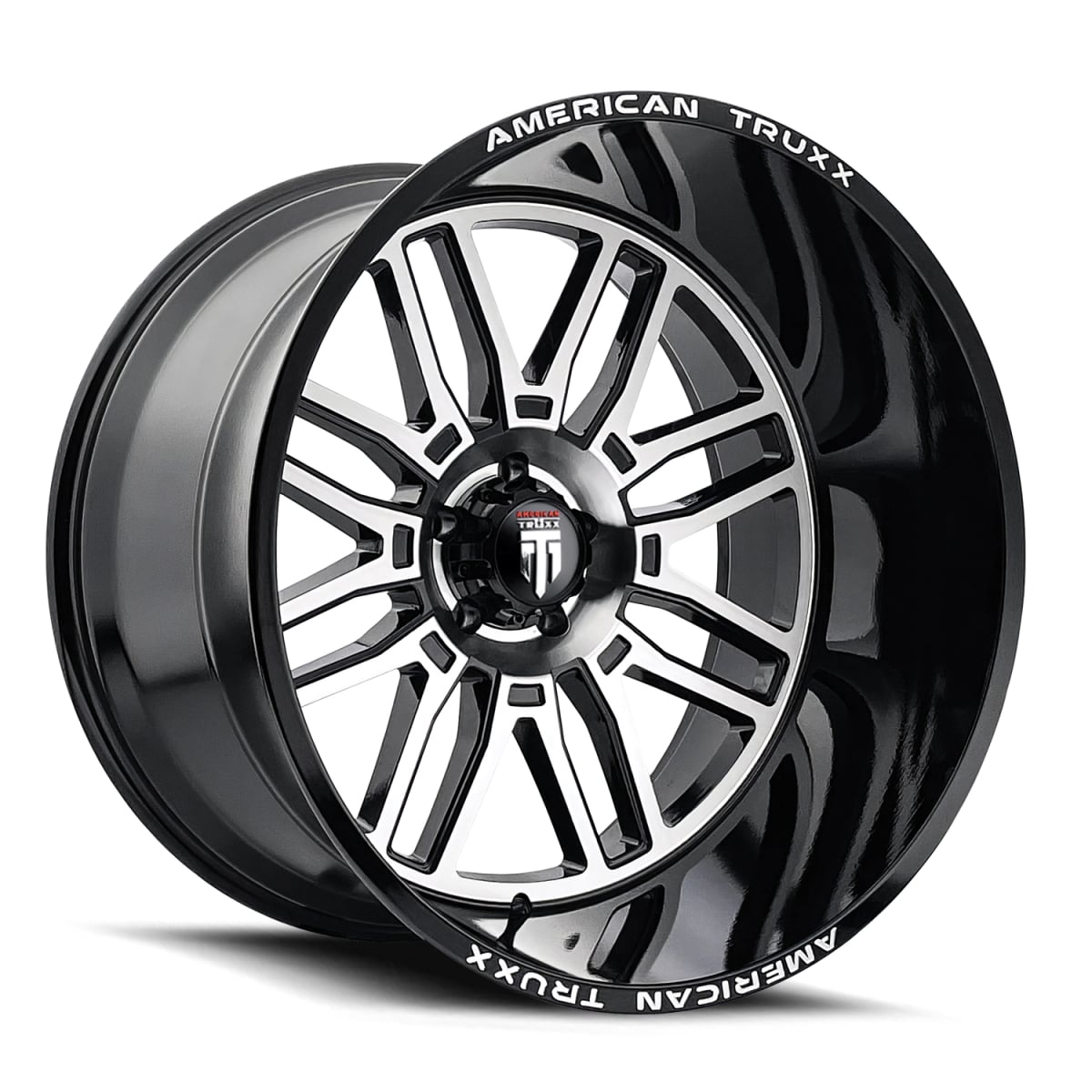 AT1915-2173M Restless AT1915 Gloss Black Milled Wheel - 20 x 10 in., 5-127 mm, -25 mm Offset, 78.1 mm