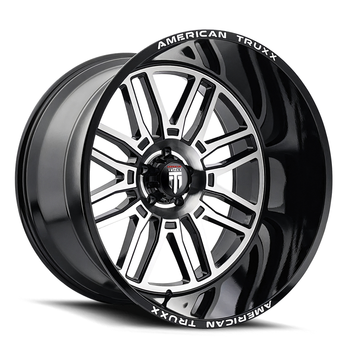 AT1915-2136M Restless AT1915 Gloss Black Milled Wheel - 20 x 10 in., 6-135 mm, -25 mm Offset, 87.1 mm