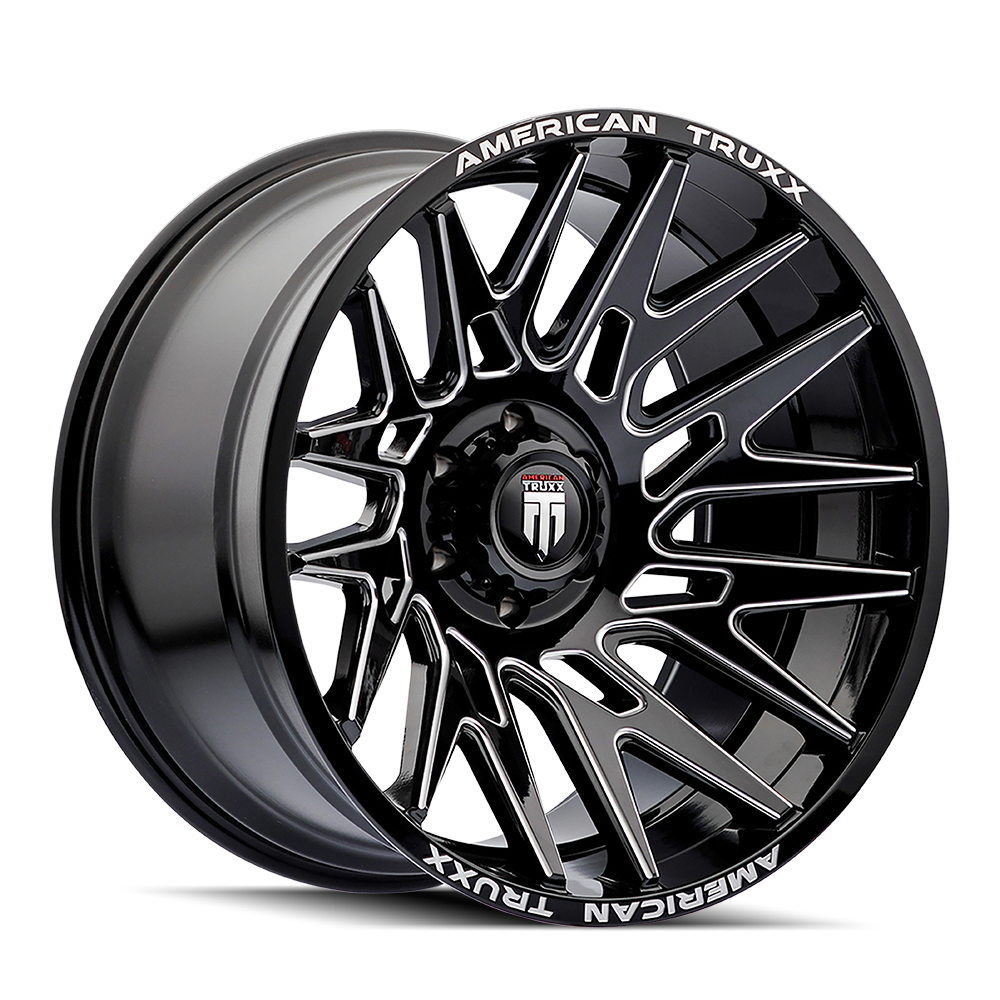 AT1919-22236BM Evolution AT1919 Gloss Black Milled Wheel - 22 x 12 in., 6-135 mm, -44 mm, 87.1 mm