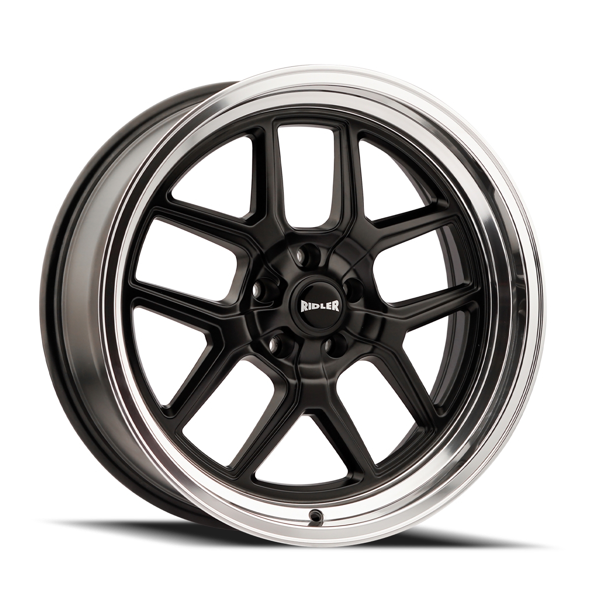610-2165MB 610 Matte Black & Polished Lip Wheel - 20 x 10 in., 5-114.3 mm, 83.82 mm