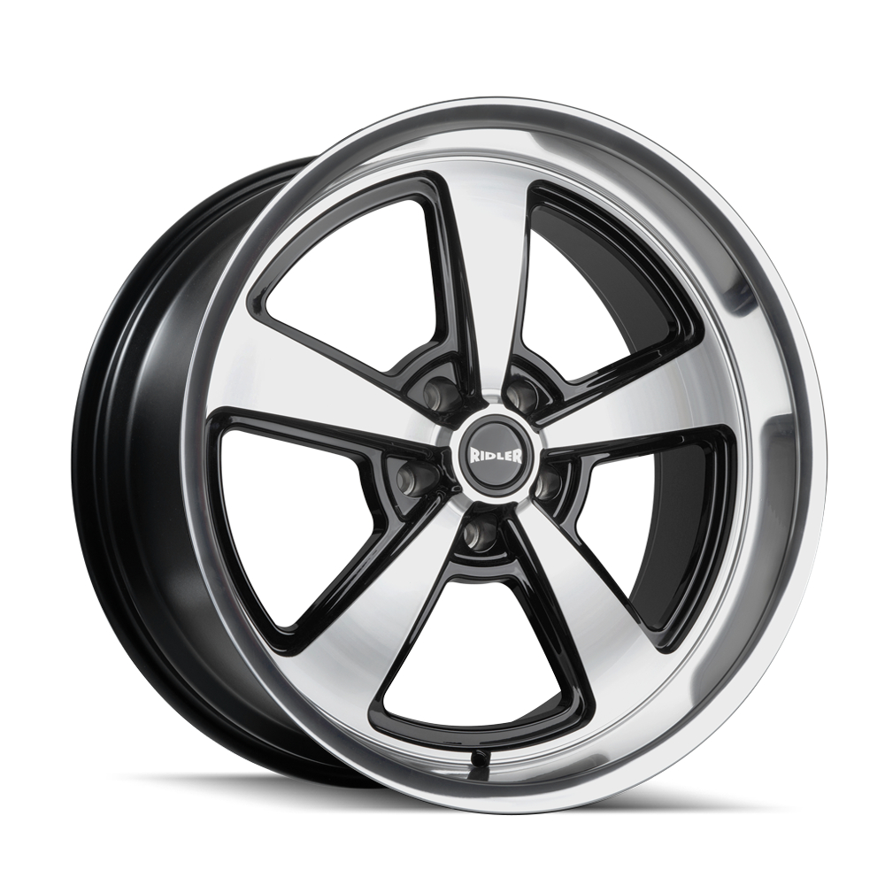 652-8961GBD 652 Gloss Black with Diamond Cut Face & Lip Wheel - 18 x 9.5 in., 5-120.65 mm, 83.82 mm