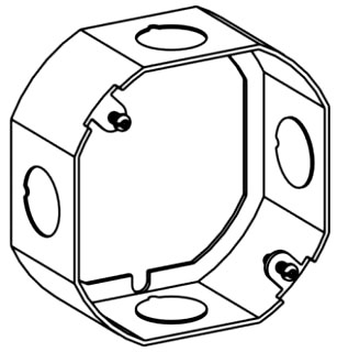 4 in. Octagon Steel Box - 1.5 in. Deep 0.5 in.