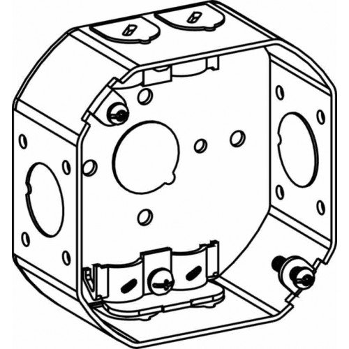 4 in. Octagon Steel Nm Box - 1.50 in. Deep