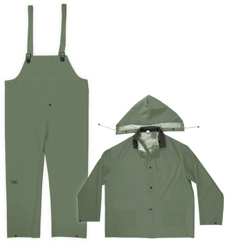 Rain Suit Heavy Weight, Green - Large - 3 Piece