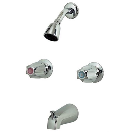 221002 Tub & Shower Faucet 2-Metal Handle, Chrome