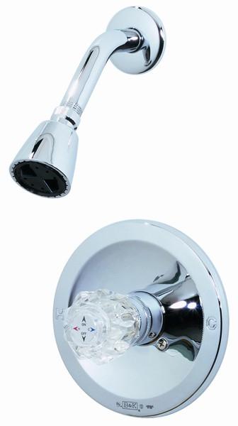 Shower Faucet Single Acrylic Handle, Chrome