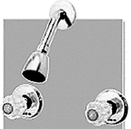 Shower Faucet 2-Acrylic Handle, Chrome