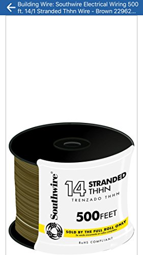 14 Awg Thhn Strand Wire, Brown - 500 ft.