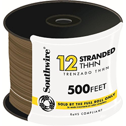 22971658 12 Awg Thhn Strand Wire, Brown - 500 ft -  Southwire