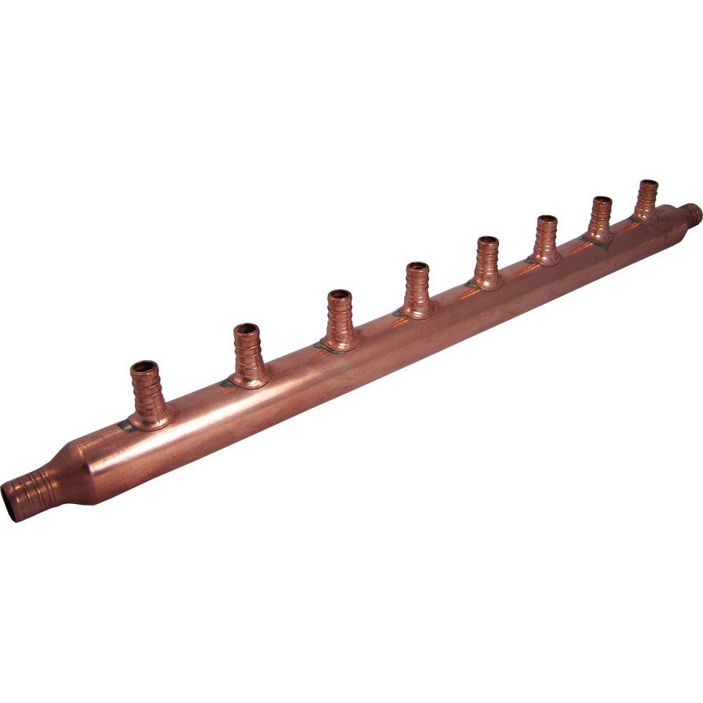 22790 Copper Manifold with Pex 8 Port Open Bulk