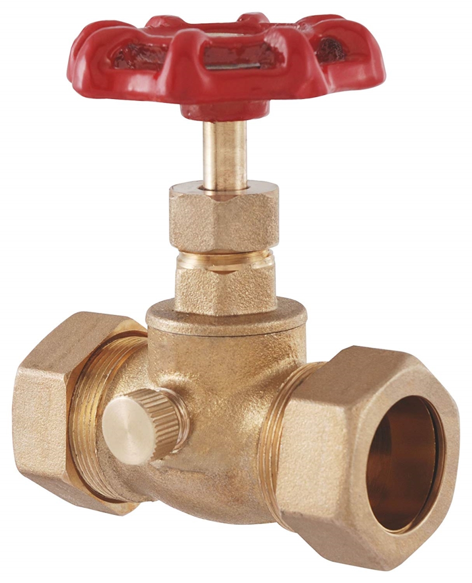 Stop Valve Compression 0.5 in. Brass