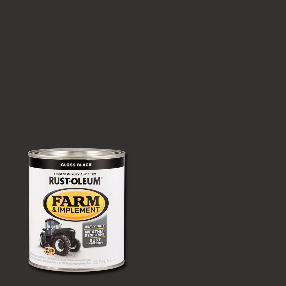 Rust-Oleum 280104 Farm & Implement Enamel Paint, Quart, Gloss Black