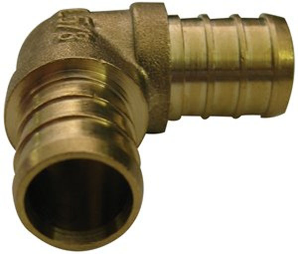 Elbow Pex, 90 deg 0.75 X0.5 in. Brass