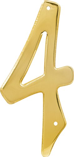 4 in. Number 4 Traditional Brass - Pack of 3