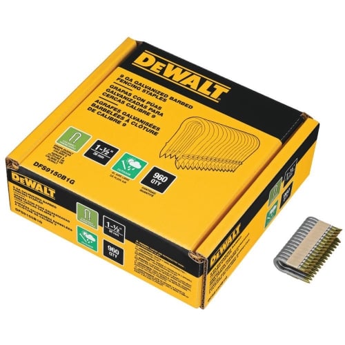 1.5 in. 9 gal Galvized Barbed Staple - Pack of 960